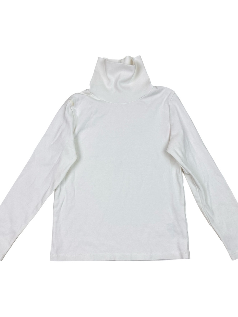H&M Kids Girls Ribbed White Turtleneck Long-Sleeve Top